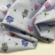 TESSUTO COTONE FANTASIA GABBIETTE E RONDINELLE BLU