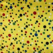TESSUTO RASO CARNEVALE POIS MULTICOLOR GIALLO