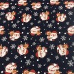 TESSUTO COTONE FANTASIA BABBO NATALE BLU