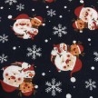 TESSUTO COTONE FANTASIA BABBO NATALE BLU