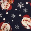 TESSUTO COTONE FANTASIA BABBO NATALE BLU