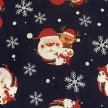 TESSUTO COTONE FANTASIA BABBO NATALE BLU
