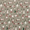 TESSUTO COTONE FANTASIA PUPAZZI NEVE GRIGIO
