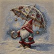 GOBELIN GNOMO SOTTO LA NEVE CM. 47X47