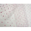 SCAMPOLO CM 90X150 TULLE FLOCCATO ROSA POIS ROSA